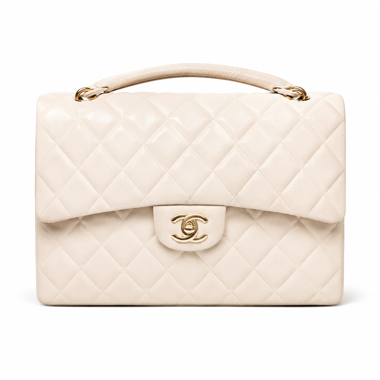 CC Coco Handle Flap Cream Bag