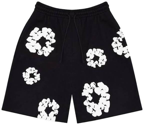Tear Print Shorts Black