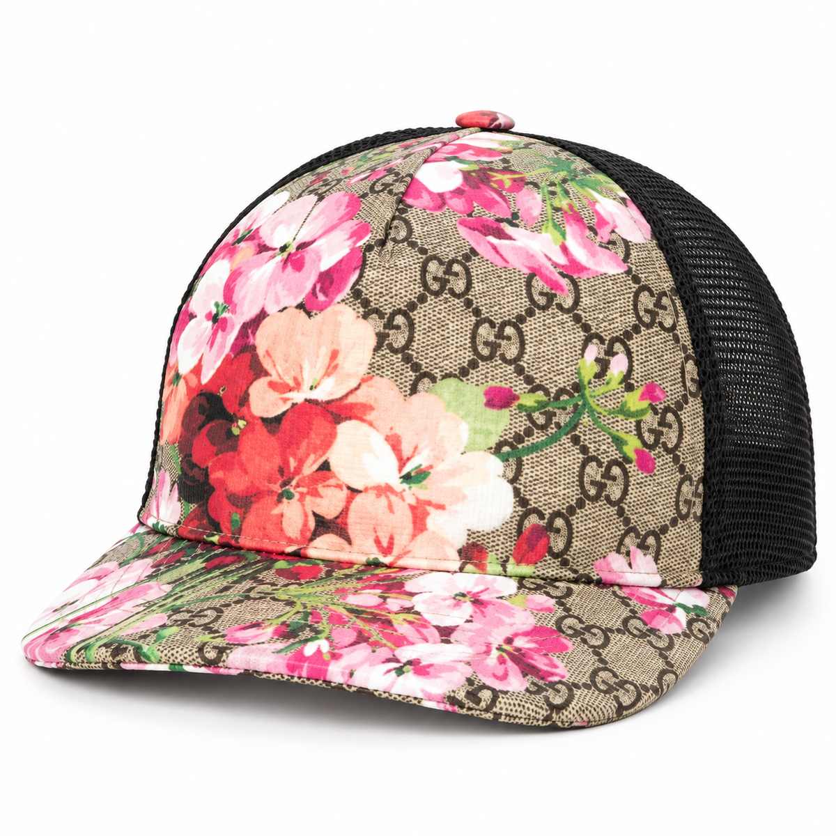 GG Supreme Blooms Floral-Print Cap